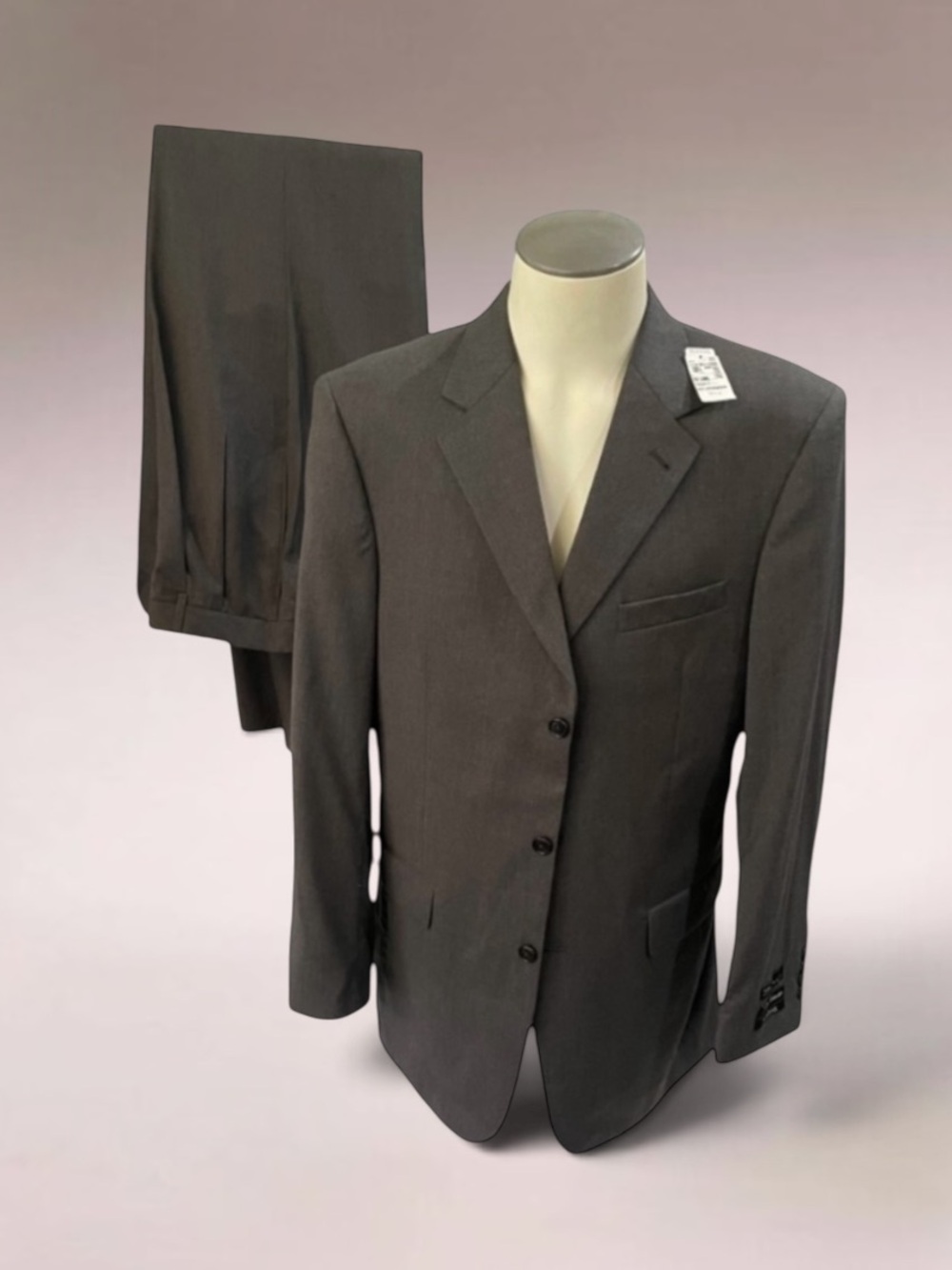 JOS. A. BANK SIGNATURE COLLECTION GREY 3 Button Single breasted Suit 42 L